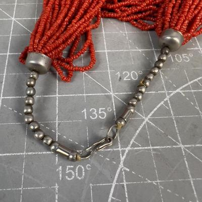 Sale Photo Thumbnail #164: 32" Long. With Silver Clasp. Has about 28 strands on it. THIS IS A NICE WEARABLE PIECE!!!!! 