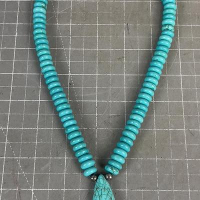 Sale Photo Thumbnail #165: 19" Long with Silver Clasp. Real Stone Beads. NICE!!!! Also a statement piece. 