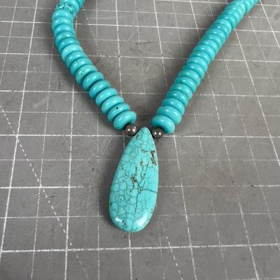 Sale Photo Thumbnail #168: 19" Long with Silver Clasp. Real Stone Beads. NICE!!!! Also a statement piece. 