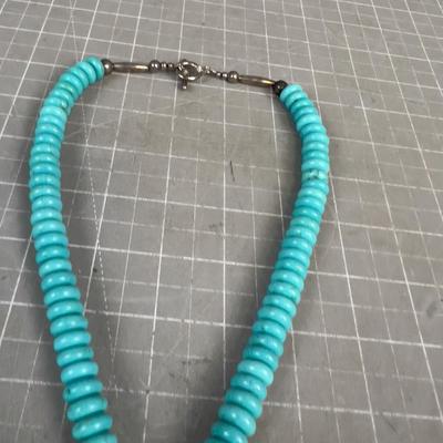 Sale Photo Thumbnail #167: 19" Long with Silver Clasp. Real Stone Beads. NICE!!!! Also a statement piece. 