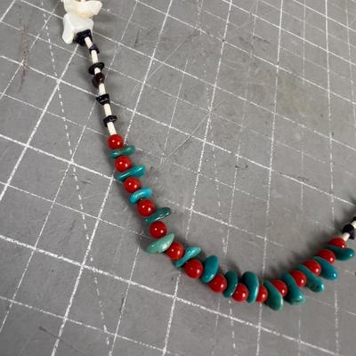 Sale Photo Thumbnail #176: 30" Tied native bead work. NOT finished or hand made waiting for a clasp so it can be worn. 