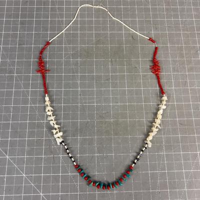Sale Photo Thumbnail #175: 30" Tied native bead work. NOT finished or hand made waiting for a clasp so it can be worn. 