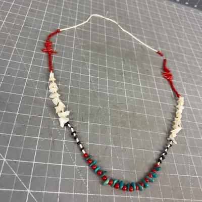 Sale Photo Thumbnail #179: 30" Tied native bead work. NOT finished or hand made waiting for a clasp so it can be worn. 