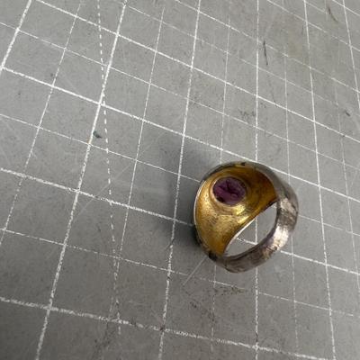 Sale Photo Thumbnail #297: Size 11 Mans Ring with a purple stone