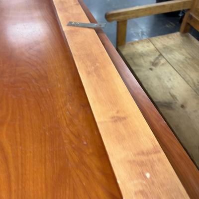 Sale Photo Thumbnail #448: Hotel grade commercial furniture. Has a little backslash included. Formica Top. Cherry Finish.  Measures 52 x 25 x 35" Tall Has a Few chips and a little dinged up. Bring Help! 