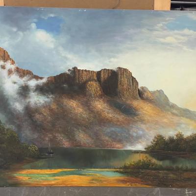 Sale Photo Thumbnail #468: No Frame.  Measures 54 x 38 Came from the CLIFF LODGE at Snowbird. 