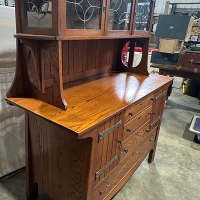 CRAFTSMAN / ARTS & CRAFTS Period Oak Hutch - Great provenance - El Dorado - Gold Cadillac