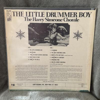 Sale Photo Thumbnail #343: "The Little Drummer Boy" by The Harry Simeone Chorale, a well-known Christmas album released on Kapp Records. 
Here is more information about this Christmas record:
Artist: The Harry Simeone Chorale, led by Harry Simeone, who popularized the Christmas son