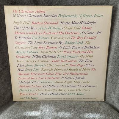 Sale Photo Thumbnail #345: "The Christmas Album: 20 Great Christmas Favorites Performed By 20 Great Artists", a classic Christmas compilation album released by Columbia Stereo with the catalog number CG-30763. 
Key details about this album:
Format: It's a double LP (two vinyl recor
