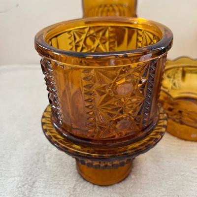 Vintage Green & Amber Glassware