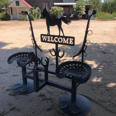 Iron handmade western welcome seat/bench