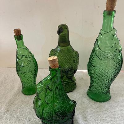 Green Glass Bottle Lot