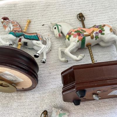 Large Carousel Horse Music Box Lot