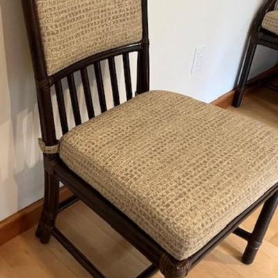 Sale Photo Thumbnail #146: Two of the chairs are captain's chairs.
Each chair measures 36 inches high and 20 inches wide.
Some minor scuffs on the bars of a few chairs, can be touched up with polish.
