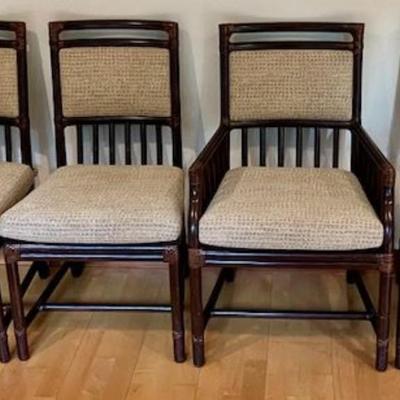 Sale Photo Thumbnail #144: Two of the chairs are captain's chairs.
Each chair measures 36 inches high and 20 inches wide.
Some minor scuffs on the bars of a few chairs, can be touched up with polish.
