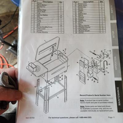 20 Gallon Car Parts Washer with Pump by Central Machinery