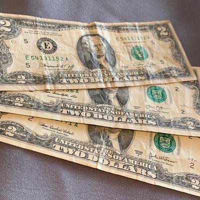 US Currency Consecutive Mint Bills $1 & $2 1960s to present