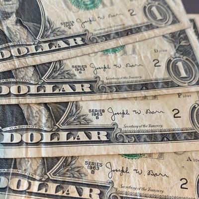 US Currency Consecutive Mint Bills $1 & $2 1960s to present