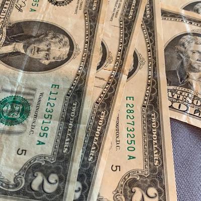 US Currency Consecutive Mint Bills $1 & $2 1960s to present