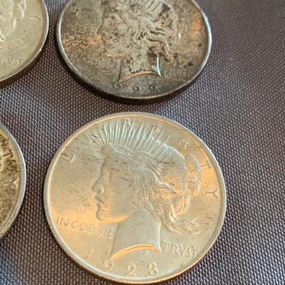 FOUR Silver Peace Dollars