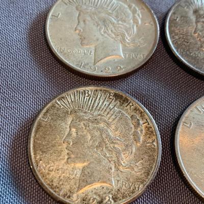 FOUR Silver Peace Dollars