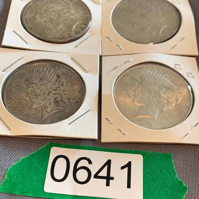 FOUR Silver Peace Dollars