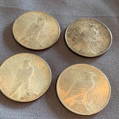 FOUR Silver Peace Dollars