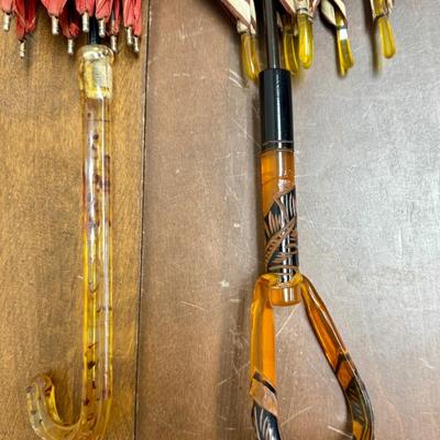 Sale Photo Thumbnail #371: Brown one has large rip that couldn't be captured in photos without making it worse. The red one is in better shape, but still wood need some repair. They are super cool just the way they are, though.