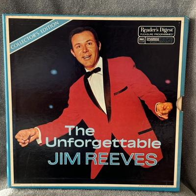 Sale Photo Thumbnail #354: "The Unforgettable Jim Reeves," a Collector's Edition 6-LP box set released by Reader's Digest in collaboration with RCA Records. 
Here's more about this album:
Artist: Jim Reeves, a renowned American country and popular music singer.
Release Information: