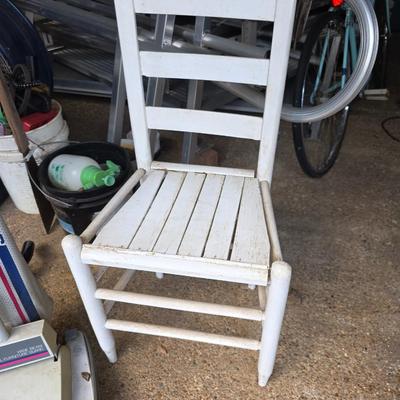 White wooden chair