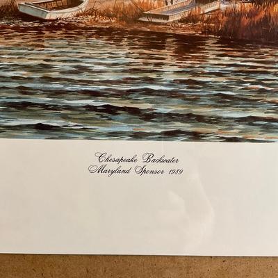 PR414 Signed C. Keith Whitelock Print "Chesapeake Backwater" Maryland Sponsor 1989
