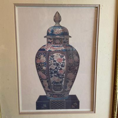 L417 Pair of Framed Still-Life Oriental Vase Prints