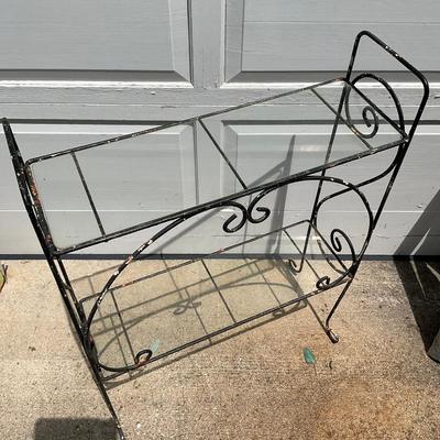 G431 Wrought Iron Glass Shelf