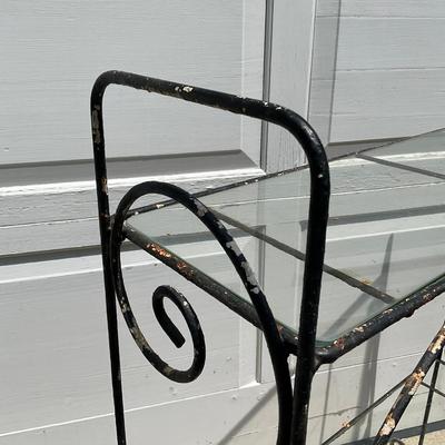 G431 Wrought Iron Glass Shelf