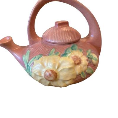Decor - Roseville Art Potterty White Rose Teapot