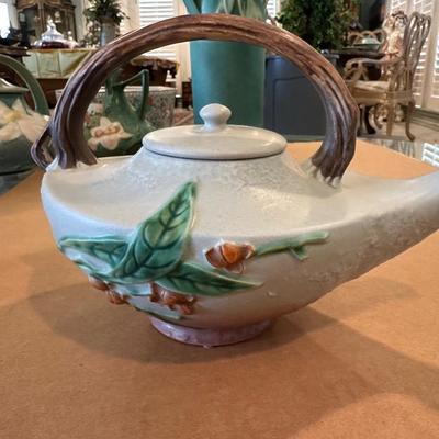 Decor - Roseville Art Pottery Vintage Teapot 871p Bittersweet Pattern