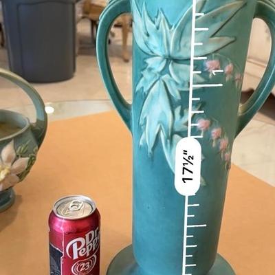 Decor - Roseville ArtPottery Bleeding Heart Floor Vase 977-18" Repaired