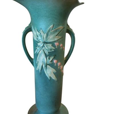 Decor - Roseville ArtPottery Bleeding Heart Floor Vase 977-18" Repaired