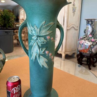 Decor - Roseville ArtPottery Bleeding Heart Floor Vase 977-18" Repaired