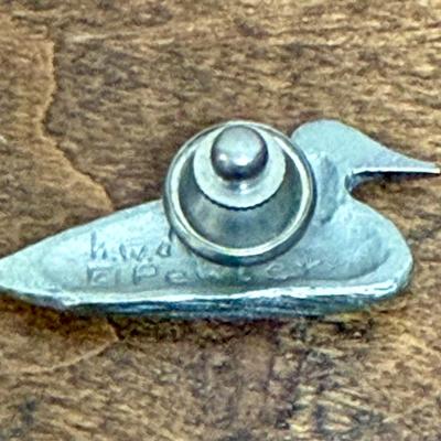 Vintage Pewter Duck Tie Tac Pin