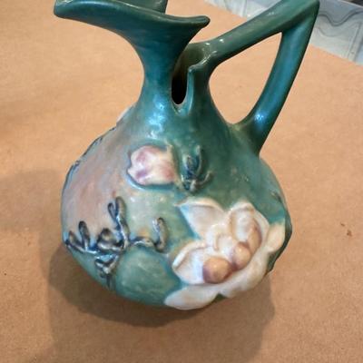 Decor - Roseville Art Pottery Magnolia Blue Ewer pitcher