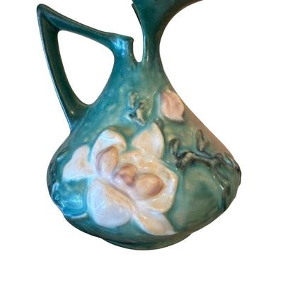 Decor - Roseville Art Pottery Magnolia Blue Ewer pitcher