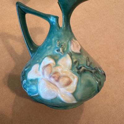 Decor - Roseville Art Pottery Magnolia Blue Ewer pitcher