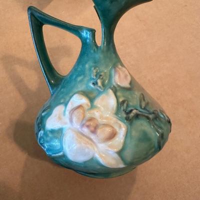Decor - Roseville Art Pottery Magnolia Blue Ewer pitcher