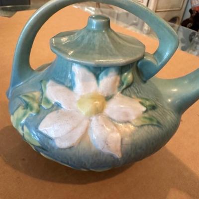 Decor - Roseville Art Pottery Clematis Teapot