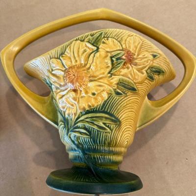 Decor - Roseville Vintage Art Pottery Peony Basket 379-12"