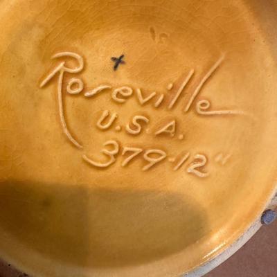 Decor - Roseville Vintage Art Pottery Peony Basket 379-12"