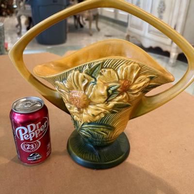 Decor - Roseville Vintage Art Pottery Peony Basket 379-12"
