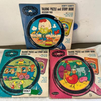Sound Round Vintage Talking Puzzle / Story Books