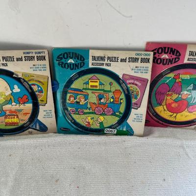 Sound Round Vintage Talking Puzzle / Story Books